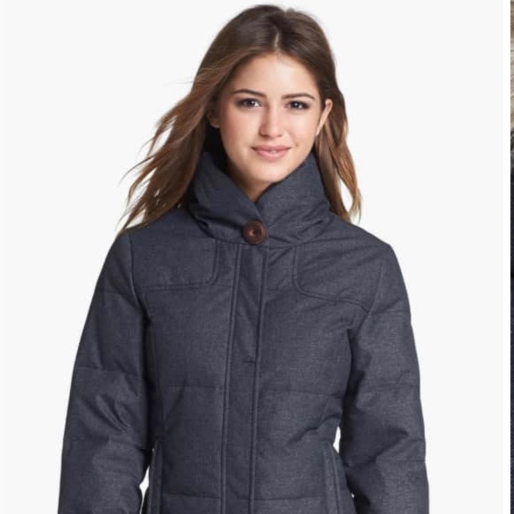 PrAna Jasmine down jacket, charcoal grey XS.